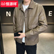 Hengyuanxiang Men's Leather Jacket Spring 2026 New American Fashion Brand Casual Lapel Men's Pilot Motorcycle Leather Jacket Brown XL