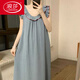 Langsha Koreanischer Stil Ins Stil sexy Rückenless Baumwolle weiche Nachthemd für Frauen in Sommerhärmen