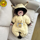 G.duck little yellow duck baby clothes thickened and warm for outing newborn cotton padded clothes outing clothes plus velvet winter rompers one-piece yellow 73cm