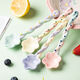 Lian Neng twisted spoon ceramic spoon colorful twisted hand-painted polka dot five-pointed star cute niche fairy stick dessert spoon stirring purple ceramic spoon 1