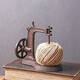 
CLCEY nostalgic retro country old sewing machine wrought-out model ornaments clothing store decorations with hemp rope storage rack 15051