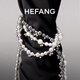 HEFANG He Fang Jewelry Bubble Nebula Necklace Clavicle Chain Light Luxurious and High-end Ladies Birthday Gift for Girlfriend Combination (Galaxy Gray Necklace + Earrings)