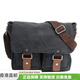 Slazenger Japaner Retro Workwear Trendy Multipocket großer Kapazität Cowide Leinwand Postbeutel Canvas Kameratasche Crossbody Black Gift Box
