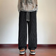 VUUG plaid American trendy brand men's autumn loose large size casual pants for boys and youth pants L black (trousers)