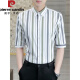 Pierre Cardin (Pierre Cardin) Camisa de cuarto alas de la altura de alas cortas de manga corta de manga corta delgada delgada a media manga de rayas a media manga de la altura a la mano de la mano de la manga de mangas DC679 Mhaki M [sugerido 90-110Jin [Jin equivale a 0.5 kg]]]