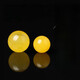 DL 1998 Fat Donglai same style natural beeswax round beads single bead natural chicken oil yellow old beeswax single bead raw stone Buddha beads with 12mm blood amber round beads (1 through hole)