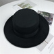 Qingyou Xu Wenqiang's same style hat, men's top hat Shanghai Tang Xu Wenqiang's same style British woolen jazz hat for middle-aged and elderly people, solid color woolen-black, adult version 58cm