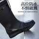 [Même modèle en célébrité] Chaussures de pluie pour femmes High Tube Soft Sole Water Chaussures Anti-Slip et Usure de pluie Chaussures de pluie extérieures pour femmes Chaussures imperméables 8601 Black + Poutre imperméable 39