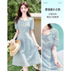 
Yu Zhaolin (YUZHAOLIN) [3271 people collect] 2025 summer new fashionable Korean version slim and versatile temperament versatile square collar lace blue 2XL