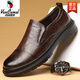 Région occidentale Chaussures en cuir camel 2025 Business officiels Chaussures décontractées en cuir authentique en cuir doux Sole respirant Chaussures de papa d'âge moyen 3527 Black Camel Brand officiel site officiel Flagship 38