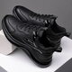 Spider King (Zhizhuwang) Ligeros, transpirable, a prueba de olor, impermeable, zapatos de trabajo anti-deslizamiento, deportes de cuero suave y zapatos informales para trabajos para hombres, gran tamaño 4546 9901 Negro 39