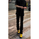 Digada Black Warrior Micro-Flare Jeans Herbst Herbst Trendy Marke Lose und All-Match Nischendesign Hosen Herren-Hosen DFFS-701 Black M