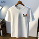 Kashiyou gran tamaño Jin [Jin equivale a 0.5 kg] Camiseta de manga corta de cuello redondo para hombres en verano Camiseta de algodón estampada de estilo Hong Kong más grasas