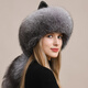 Yinghui fox fur hat for women and men in winter Northeastern ear protection warm genuine leather Mongolian hat ethnic style fur hat for women winter raccoon fur natural color M head circumference 56-58cm