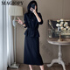 
MAGIOPY international luxury high-end brand temperament black casual fashion suit for women in spring fashionable waist-hugging design niche black two-piece set S (100 Jin [Jin equals 0.5 kg])