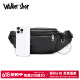 Walker Shop男士胸包真皮男腰包2025年新款休闲单肩斜挎包多功能大容量手机包 黑色