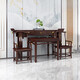 Zhidou Central Hall Sechs-teilig Set Massivholz Central Hall Sechs-teilig Set New Chinese Style Rural Hall Altar Tisch SN3895 Kupfer Offizieller Hutstuhl Sechs-teilige alte Elmholz Holz