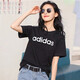 
Adidas women's short-sleeved top summer sportswear running half-sleeved breathable cotton round neck T-shirt G FM6174/white/fashion print XS