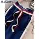 Magiopy International Luxury haut de gamme Brand 2025 Spring New European Station Sports Sports Sports Femme Girl Girl Short Taim Blue Blue Two-Piece Set (pas de polaire) S (100jin [Jin est égal à 0,5 kg]))