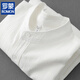 ROMON Men's stand-collar white short-sleeved shirt Men's Japanese round neck three-quarter sleeve T-shirt Henry collar textured shirt C1020-white-three-quarter sleeve L 90-110Jin Jin equals 0.5 kg