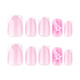 
White-looking handmade French white-wearing henna flowers summer short square nail art JP3892