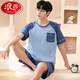 
Langsha cotton pajamas men's summer short-sleeved teenager cartoon student suit thin loose large size can be worn outside home clothes H9928 (short-sleeved shorts) L (recommended 90-110Jin [Jin equals 0.5 kg])