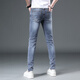 
AEMAPE new high-end jeans men's trendy summer thin slim-fitting small feet light color versatile casual elastic men's trousers blue (9901) thin 28 (100Jin [Jin equals about 0.5 kg])