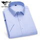 Sieben Wolfs 2025 Sommer Herren-No-Lösungs-Kurzarm-Shirt mit mittleren Altersgeschäften im mittleren Alter Profi Kleidung Fashion Comfort High-End-Baumwoll-Shirt DX6629 38