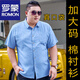 罗蒙（ROMON）短袖大码衬衫男加肥加大号男士棉衬衣宽松薄印花大码男装半袖肥佬 5155灰红 3XL (建议155-170斤) 卡码拍大一