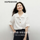Red sleeve casual professional shirt 2025 summer and autumn new women's lapel temperament versatile and slim and unique temperament commuting top This white 001 (pre-sale 7.9) S