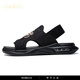 Rowilcs Marque brodée Sandales masculines 2025 Été Nouveau Sandals romains à la tendance pour hommes en améliorant la mode Sports Sports Chaussures Chaussures Black 38