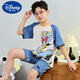 Yihou Children's Pure Cotton Boy Pajamas Summer Short Sleeve Egg Cartoon Handsome Little Boy Set Thin Home Clothing Big Children 6636# 170 12 size Height (120-130cm)