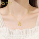 CHINA GOLD 18K gold bow peace buckle pendant for women new clavicle Valentine's Day birthday gift for girlfriend and wife 18K gold bow peace buckle pendant free silver chain about 0.15g