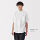 Muji Herrenstil Hanmasu Wasser Wasser waschen Kurzärmel-Hemd Herrenhemd 25 Jahre Sommer Herren Top White XL (180/104a)