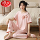 Langsha's new summer short-sleeved pants pajamas set Chinese style casual and comfortable to wear cotton home clothes outside 9905 M 75-95Jin [Jin equals 0.5 kg]