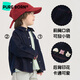 Borien denim boys' long-sleeved shirt spring and autumn new versatile fashion casual tops for baby girls dark denim blue 130