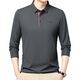 Woodpecker 100% puro de algodón de algodón largo Camiseta de manga larga Polos de primavera y solapa de otoño sin hierro y negocios anti-jarras Capases informales Capacidad larga 9918 Gray M 16590-120Jin [Jin equivale a 0.5 kg]