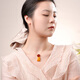 Dara natural amber beeswax pendant for women, yellow blood amber beeswax necklace, practical Chinese Valentine's Day gift for girlfriend