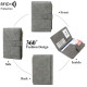 Caso de protección de la bolsa de almacenamiento de pasaporte en el extranjero Clip de boletos de bancos de banco multifunción Passport antirrobo Bolsa RFID Anti-Scanning- [Gray]