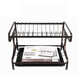 CG Weishan double-layer dish rack large-capacity plate storage rack kitchen countertop storage dish drainer rack with floor-to-ceiling gun black 320 double-layer dish rack