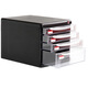
Deli 9795 transparent drawer file cabinet with lock 4-layer office storage box plastic A4 9794 dark gray default