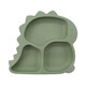 Children's dinosaur plate divided suction cup food grade silicone supplementary food meal plate baby suction cup bowl tableware dark blue [dinosaur plate 167g]