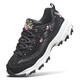 Skechers [Skechers]Skechers Skechers Women's D LITES series fashion strap sneakers 11977-BLK 35