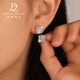 Duozun pt950 platinum earrings for women genuine platinum mesh engraved sugar cube platinum earrings new Chinese Valentine's Day gift for girlfriend sugar cube earrings 3.43 g