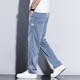 Pang Donglai DL casual pants men 2024 new fashion brand straight loose men's pants Tennis wide-leg men's long pants men's summer thin style HJ1048 black + HJ1048 light blue L [29-30 sizes]