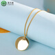 Feifudi S925 silver gold-plated inlaid shell necklace light luxury niche simple temperament fresh and versatile pendant necklace