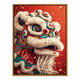 Three-April Tiger Chinese Style Lion Dance Digital Oil Painting Diy Filling Coloring Dragon New Year Hand-painted Oil Painting Decorative Hanging Painting SJ13915 50*70cm Tightened Thickened Inner Frame + Outer Frame