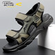 Deutsche dynamische Sandalen Herren Sommer Neue Outdoor-Sport-Sport-Strandschuhe Nicht-Schlupf-Kleidung-resistente lässige Sandalen Kamel Dynamische Nicht-Schlupf-9230 Militärgrün 43