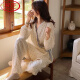 
LangSha confinement clothing spring, autumn and summer postpartum thin pure cotton gauze pregnant women pajamas breastfeeding and feeding home clothes pure cotton gauze: A1047 L Recommended 115-130 Jin [Jin equals 0.5 kg] wear]