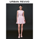 
UR2025 summer new women's bow tie waist-closed ultra-short sleeveless dress UWG750167 light pink XL